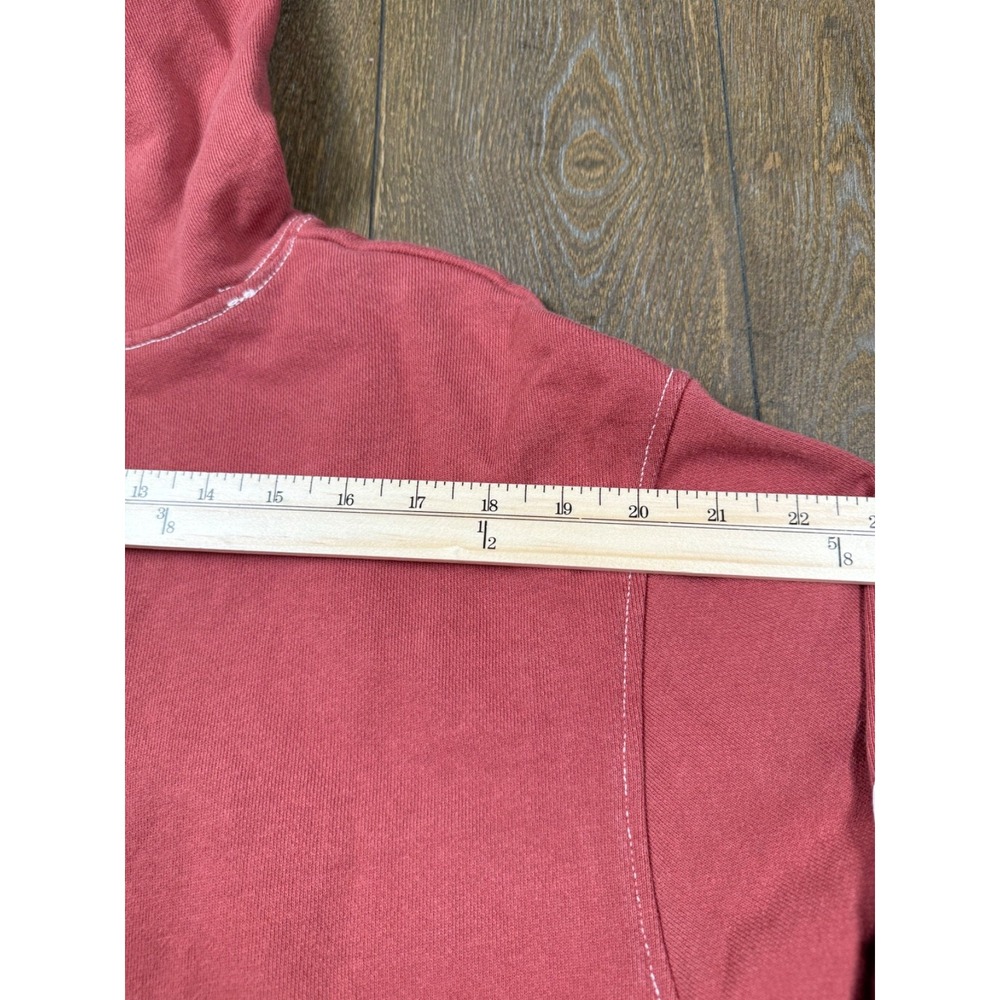 Quiksilver Men's XL Red Garment Dyed Pullover Hoodie Surf Skate Logo 3163 - Picture 5 of 5